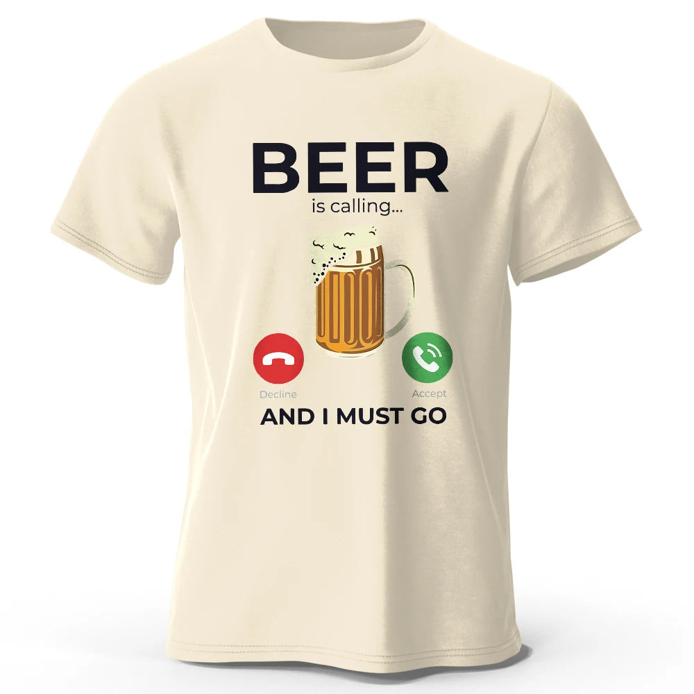 Beer Is Calling – Oversized Unisex Cotton T-Shirt