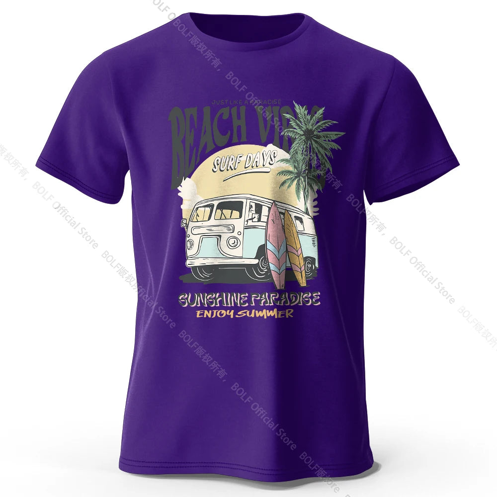 Vintage Vacation Badge – 100% Cotton Unisex T-Shirt