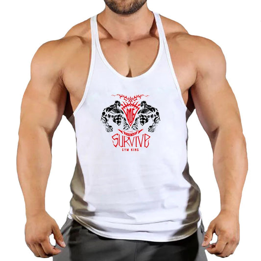 The Strong Survive Men's Gym Stringer Tank - Bodybuilding