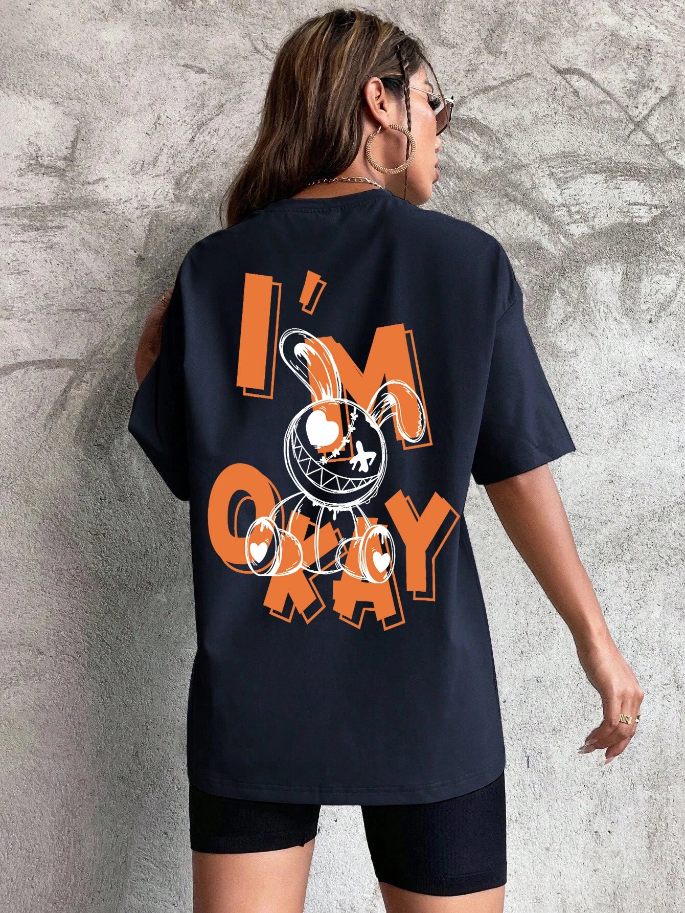 I Am Okey Rabbit Cute Funny Printing Female T-Shirt Summer O-Neck T Shirts Street Hip Hop Clothing Breathable Soft Short Sleeve