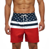 American Flag  Mens Shorts Beach Quick Dry Printing Swimsuit Mesh Liner