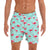 Green Flamingo  Mens Shorts Beach Quick Dry Printing Swimsuit Mesh Liner