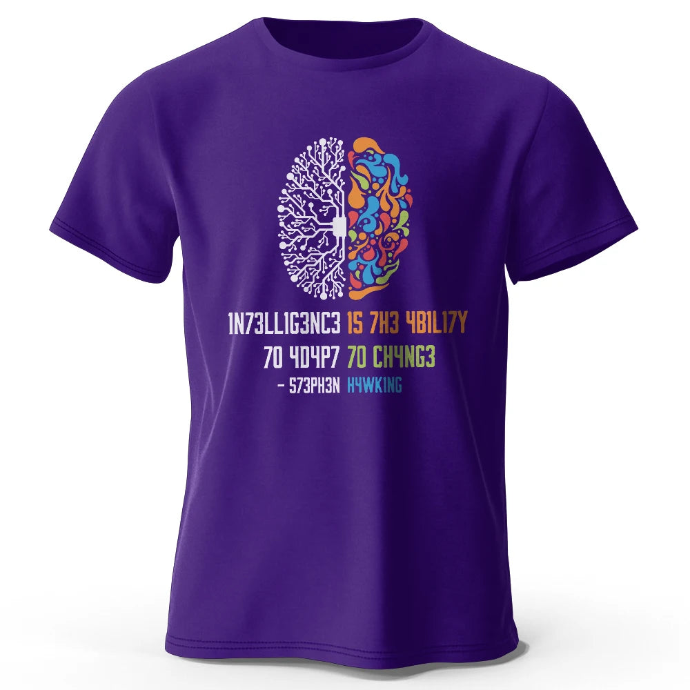 Funny Brain Power Printed 100% Cotton T-Shirt