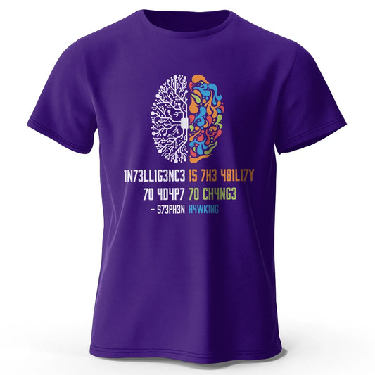 Funny Brain Power Printed 100% Cotton T-Shirt