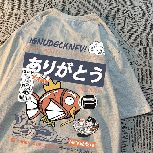 Interesting Sushi Fish Pattern Print Women T-Shirt Summer Casual T Shirts Street Hip Hop Tops Breathable Soft Clothing Female