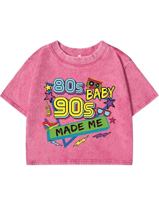 80 90S Hip-Hop Music Printing Female Washed Short T Shirt Summer Casual Tshirt Street Hip Hop Clothes Fashion Loose Distress Tee