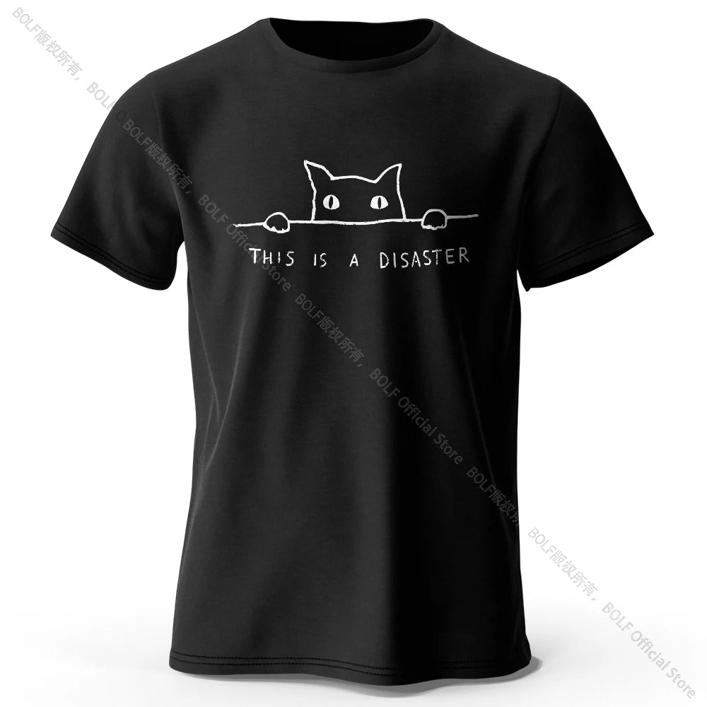 Minimalist Line Art Cat 100% Cotton Unisex T-Shirt