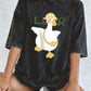 A Cute Duck Carrying A Small Bag Cotton Washed T-Shirts Womens