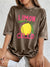 Limon Cello La Dolce Vita Prints Washed T-Shirt Women Cotton Oversize