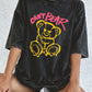 Can'T Bear Cartoons Printing Washed T-Shirts Womens Cotton