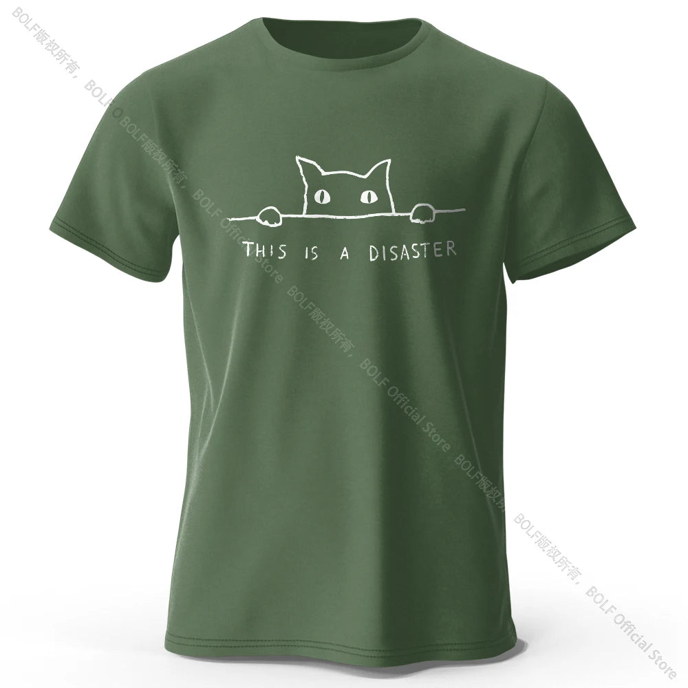 Minimalist Line Art Cat 100% Cotton Unisex T-Shirt