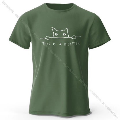 Minimalist Line Art Cat 100% Cotton Unisex T-Shirt