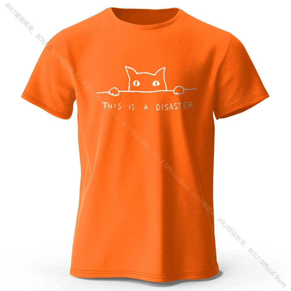 Minimalist Line Art Cat 100% Cotton Unisex T-Shirt
