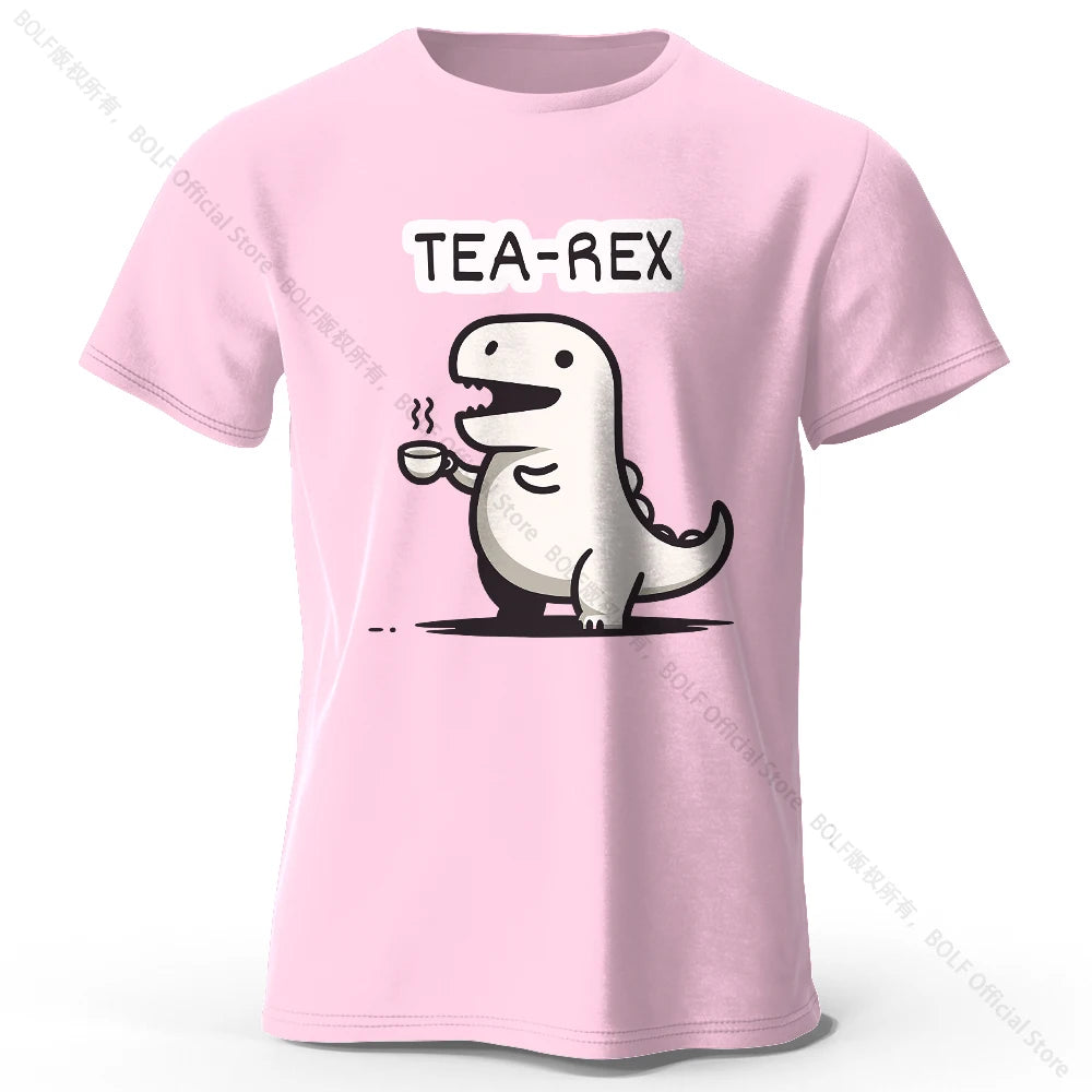 Men's Tea-Rex Dinosaur Printed 100% Cotton T-Shirt