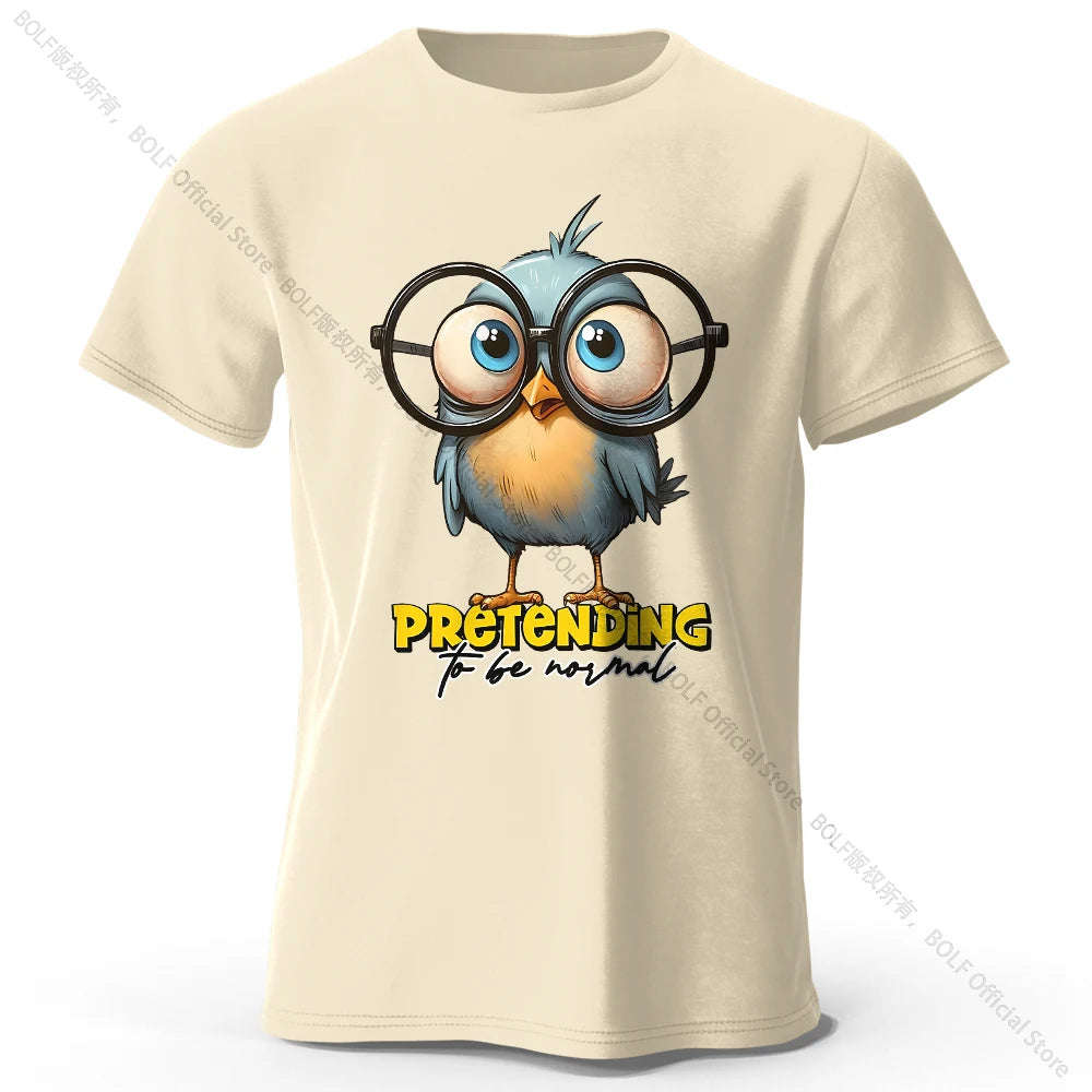 Whimsical Cartoon Bird – 100% Cotton Unisex T-Shirt