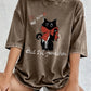 I'll Finish Them Black Cat Women's Cotton Washed T-Shirt Oversized