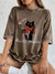 I'll Finish Them Black Cat Women's Cotton Washed T-Shirt Oversized