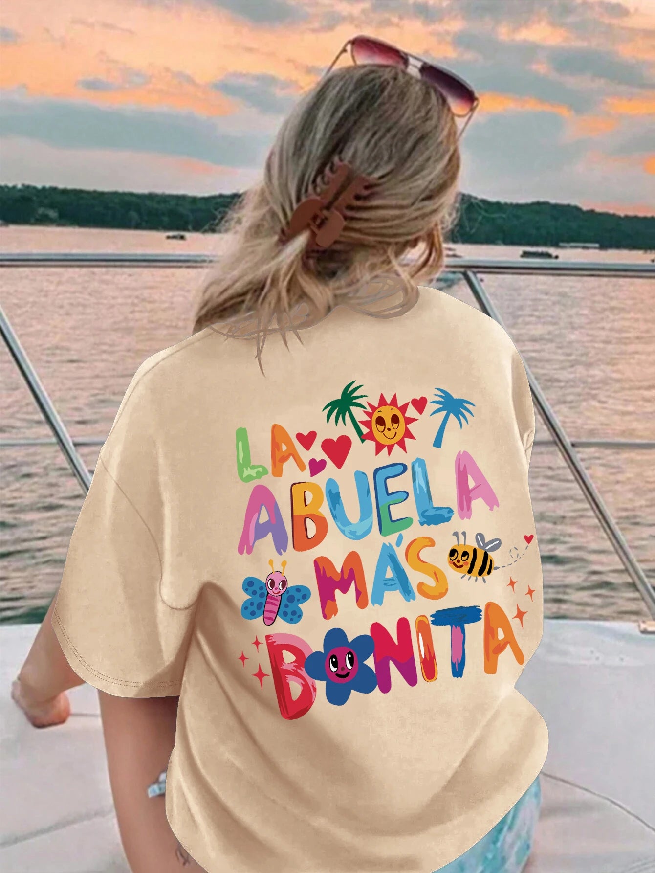 La Abuela Más Bonita Printing T Shirt Female Summer Fashion Clothes Street Breathable Short Sleeve Casual Hip Hop T-Shirts Women