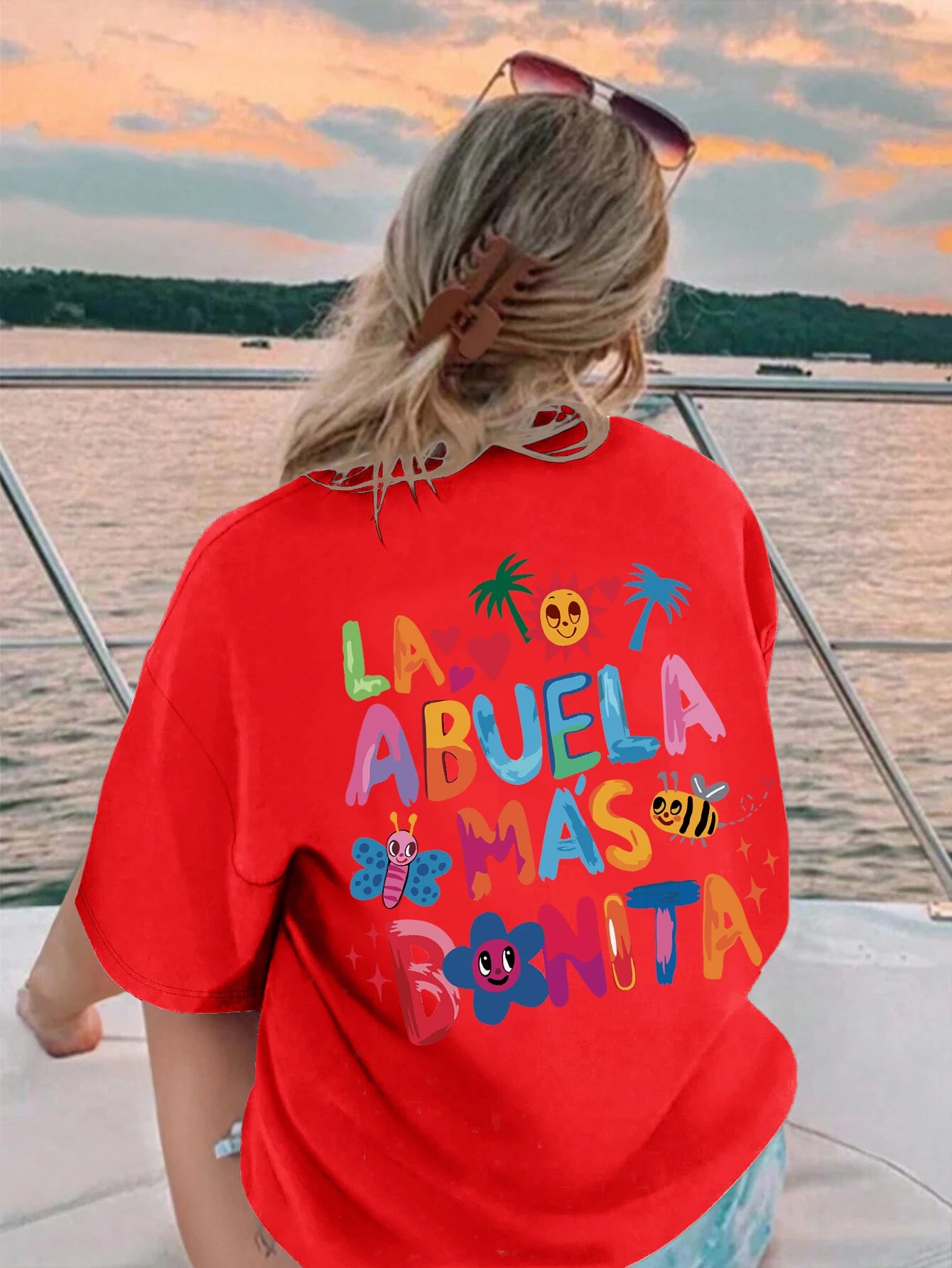 La Abuela Más Bonita Printing T Shirt Female Summer Fashion Clothes Street Breathable Short Sleeve Casual Hip Hop T-Shirts Women