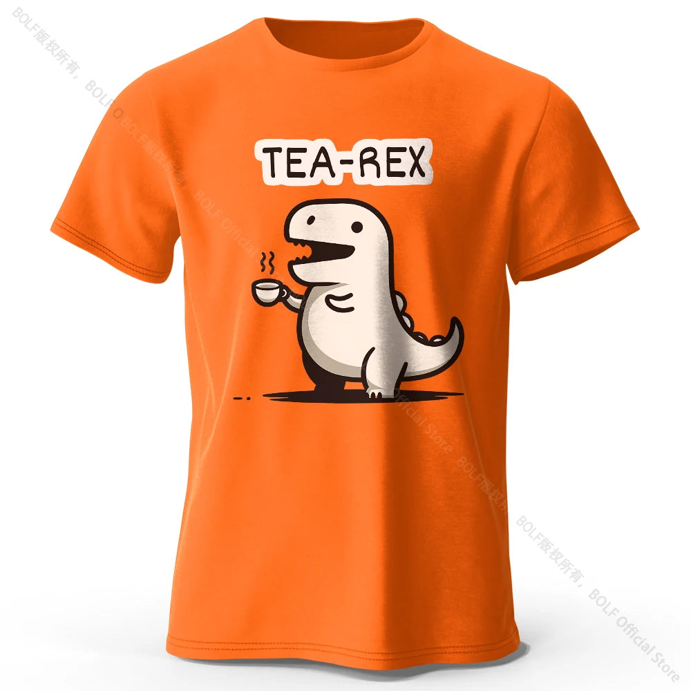 Men's Tea-Rex Dinosaur Printed 100% Cotton T-Shirt