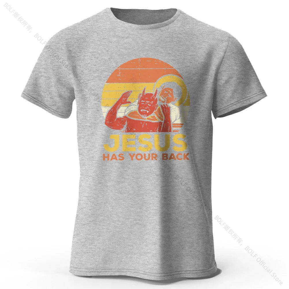 Funny Jesus Printed 100% Cotton T-Shirt