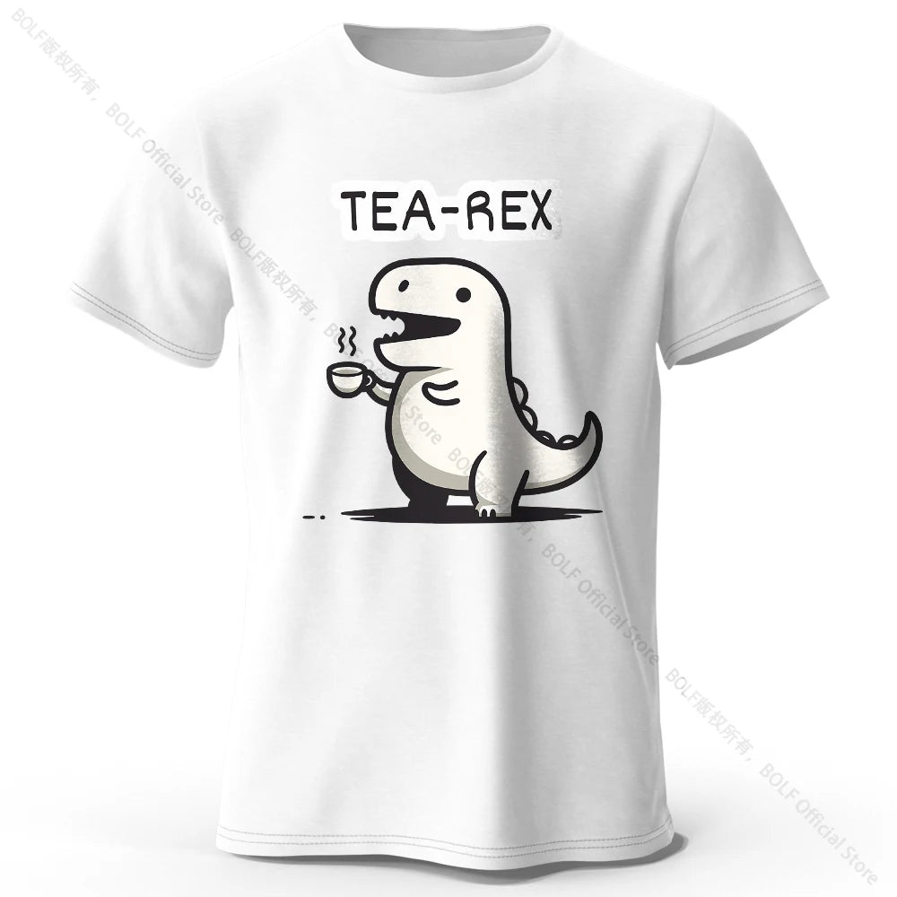 Men's Tea-Rex Dinosaur Printed 100% Cotton T-Shirt