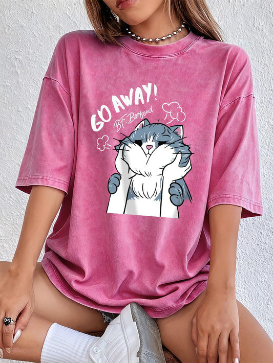 Go Away The Touched Cartoon Cat cotton