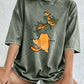 A Cat Climbing The Wall Cotton Washed T-Shirt Women Summer Oversized Tops Street Distressed O-Neck T Shirt Casual Woman Clothes