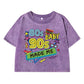 80 90S Hip-Hop Music Printing Female Washed Short T Shirt Summer Casual Tshirt Street Hip Hop Clothes Fashion Loose Distress Tee