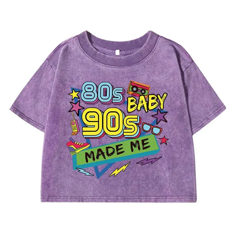 80 90S Hip-Hop Music Printing Female Washed Short T Shirt Summer Casual Tshirt Street Hip Hop Clothes Fashion Loose Distress Tee