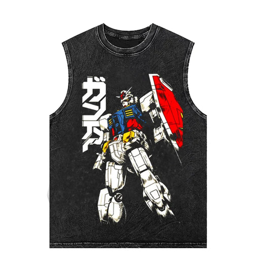 New Anime Gundam oversized Tank top 100% cotton