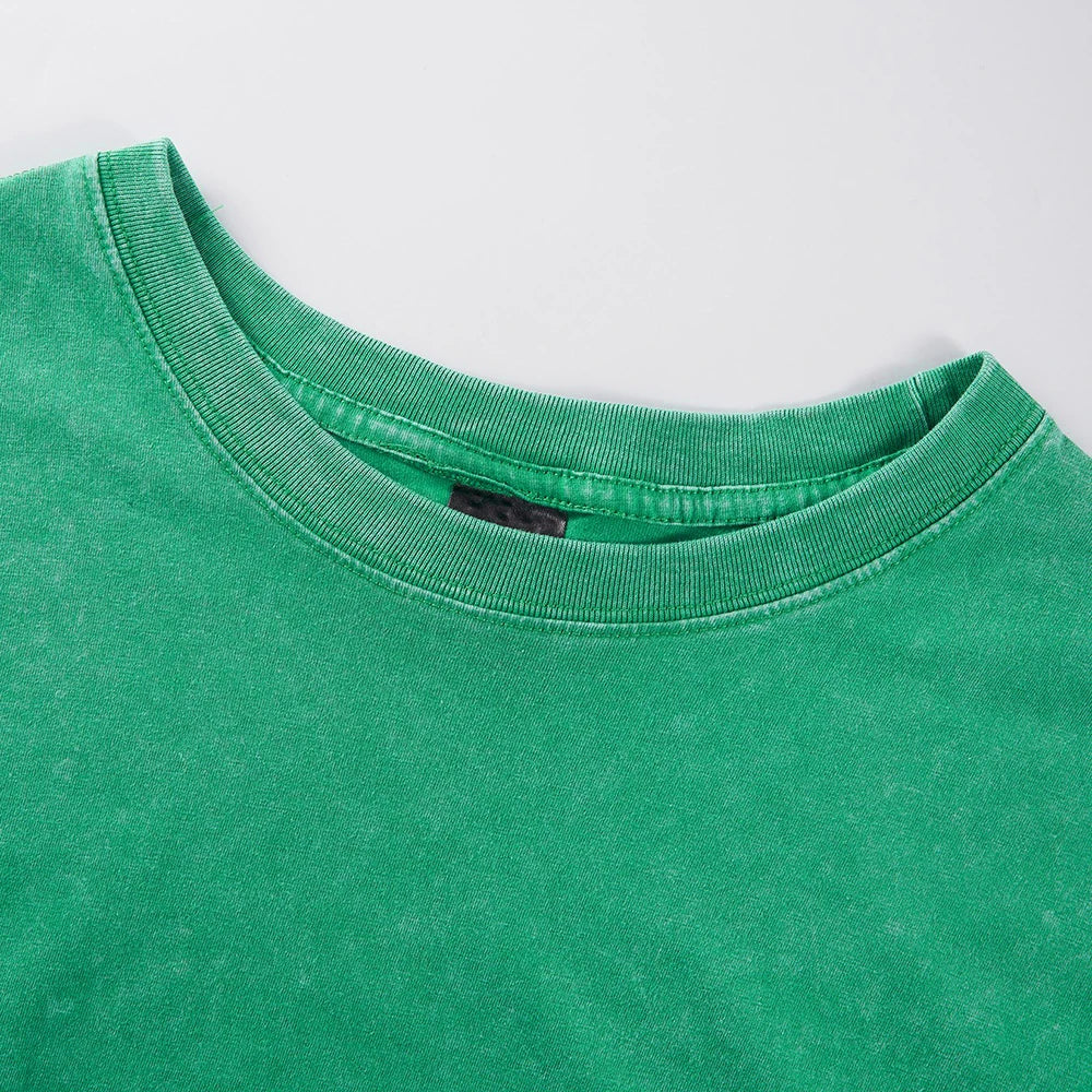 A Cat Climbing The Wall Cotton Washed T-Shirt Women Summer Oversized Tops Street Distressed O-Neck T Shirt Casual Woman Clothes