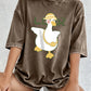 A Cute Duck Carrying A Small Bag Cotton Washed T-Shirts Womens
