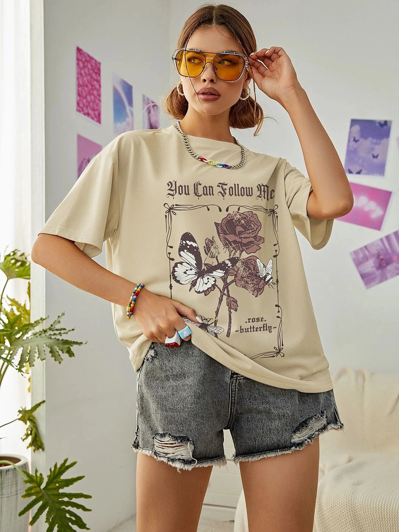 You Can Follow Me Printing Women T Shirts Breathable Summer T-Shirt Street Fashion Tees Clothing O-Neck Comfortable Short Sleeve