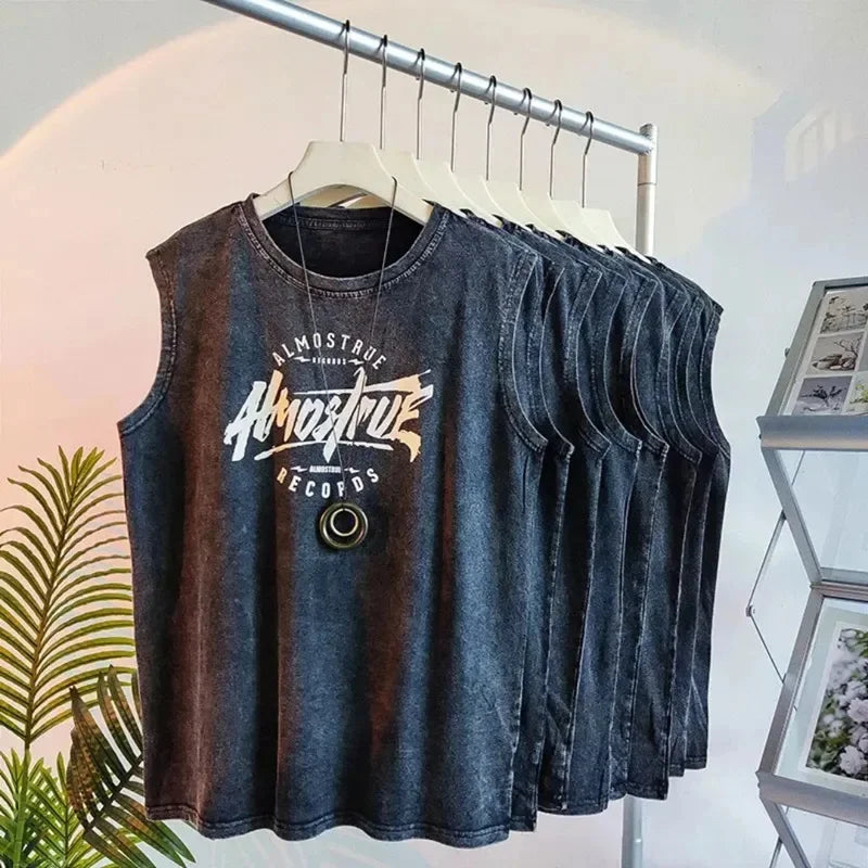 Almostrue oversized Tank top 100% cotton