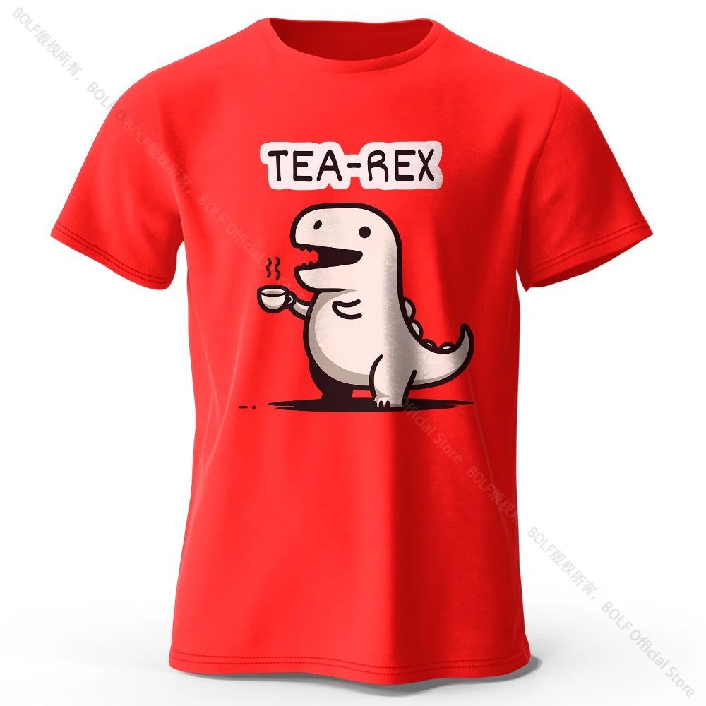 Men's Tea-Rex Dinosaur Printed 100% Cotton T-Shirt