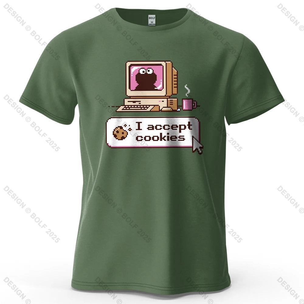 I Accept Cookies – Oversized Unisex Cotton T-Shirt