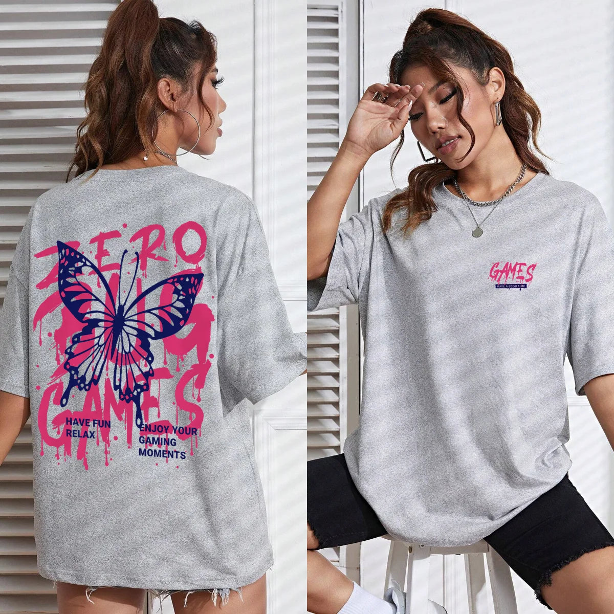 Graphic & Letter Print Crew Neck Women's Cotton T-Shirt Plus Size