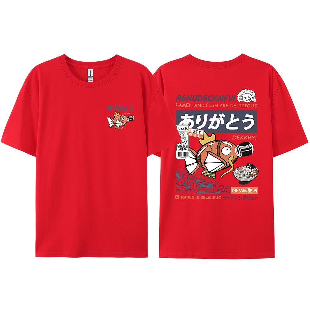 Interesting Sushi Fish Pattern Print Women T-Shirt Summer Casual T Shirts Street Hip Hop Tops Breathable Soft Clothing Female