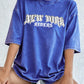 New York City Letter Printed Women's Cotton Washed T-Shirt Oversized