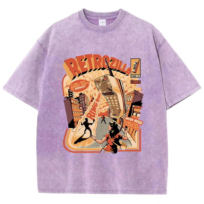 Funny Comic Printing Female Wash T Shirts Hip Hop Breathable T-Shirt Street Summer Clothes Casual Fashion Distress Tshirts Women