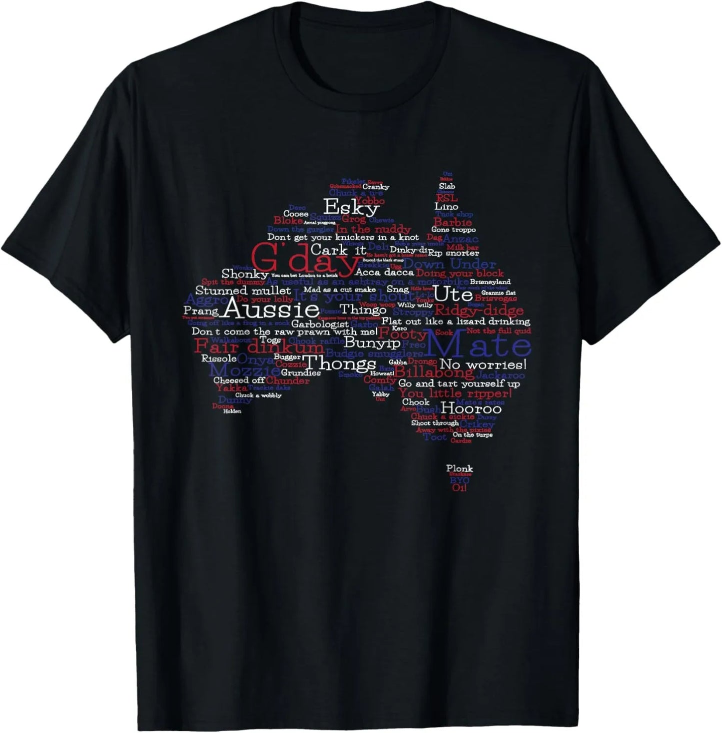 Australia Day Map T-Shirt - Kangaroo Koala Boomerang