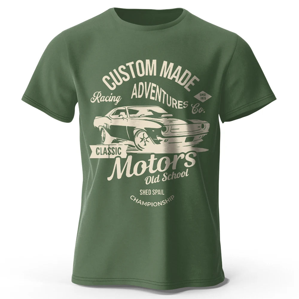 Motors Print – Oversized Unisex Cotton T-Shirt