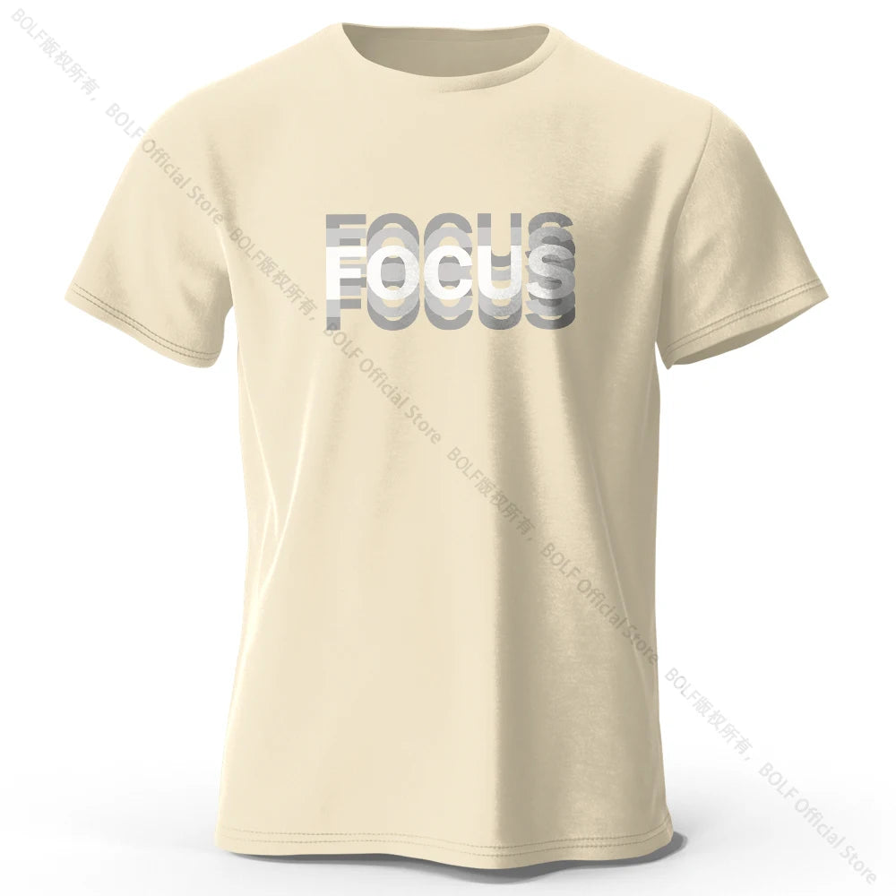 Focus Letter Minimalist 100% Cotton T-Shirt