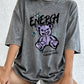 Energy Cute Bear Cotton Washed T-Shirt Womens