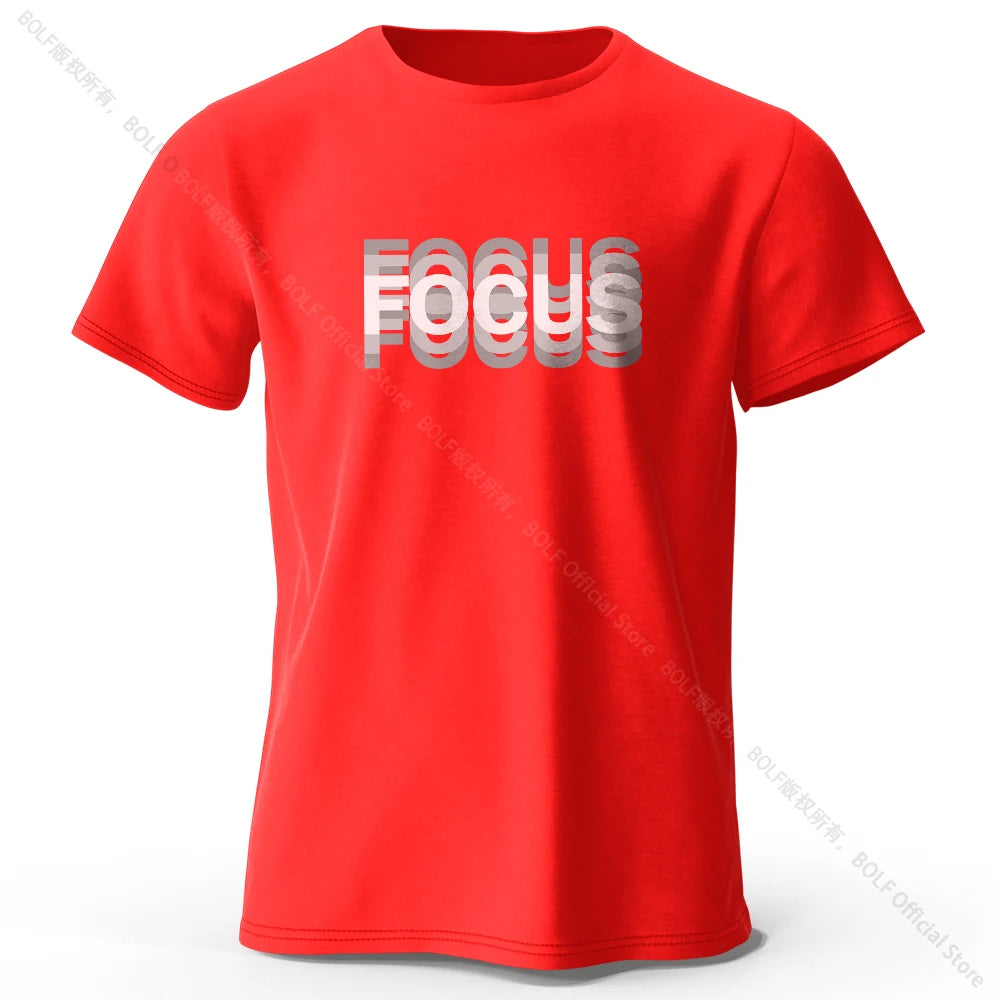 Focus Letter Minimalist 100% Cotton T-Shirt