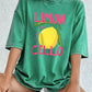 Limon Cello La Dolce Vita Prints Washed T-Shirt Women Cotton Oversize