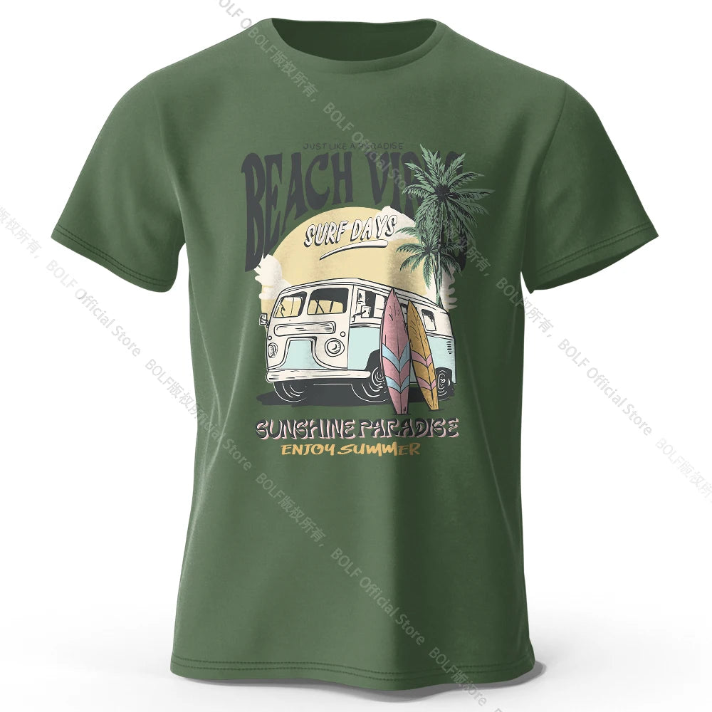 Vintage Vacation Badge – 100% Cotton Unisex T-Shirt