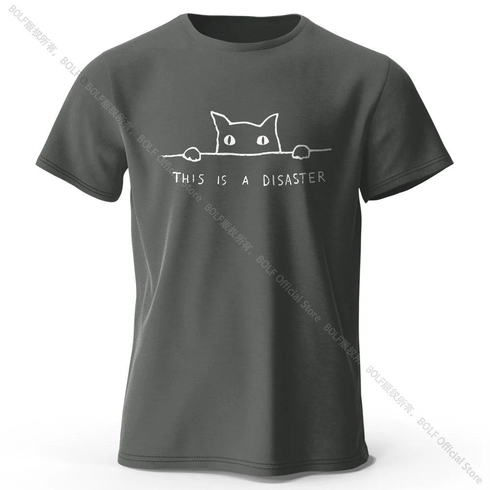Minimalist Line Art Cat 100% Cotton Unisex T-Shirt