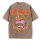 One Love Printing Washed T-Shirt Womens Hip Hop Cotton T Shirts Crewneck Oversized Acid Wash Tops Summer Casual Womans Clothes